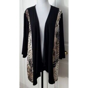 Travelers Collection By Chico's Womens Open Front Jacket Size 3 Multicolor Top